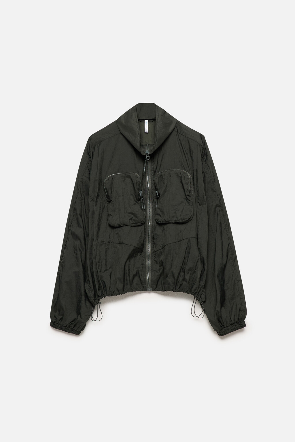 Куртка-ветровка из плащевой ткани - цвет зеленый - 11