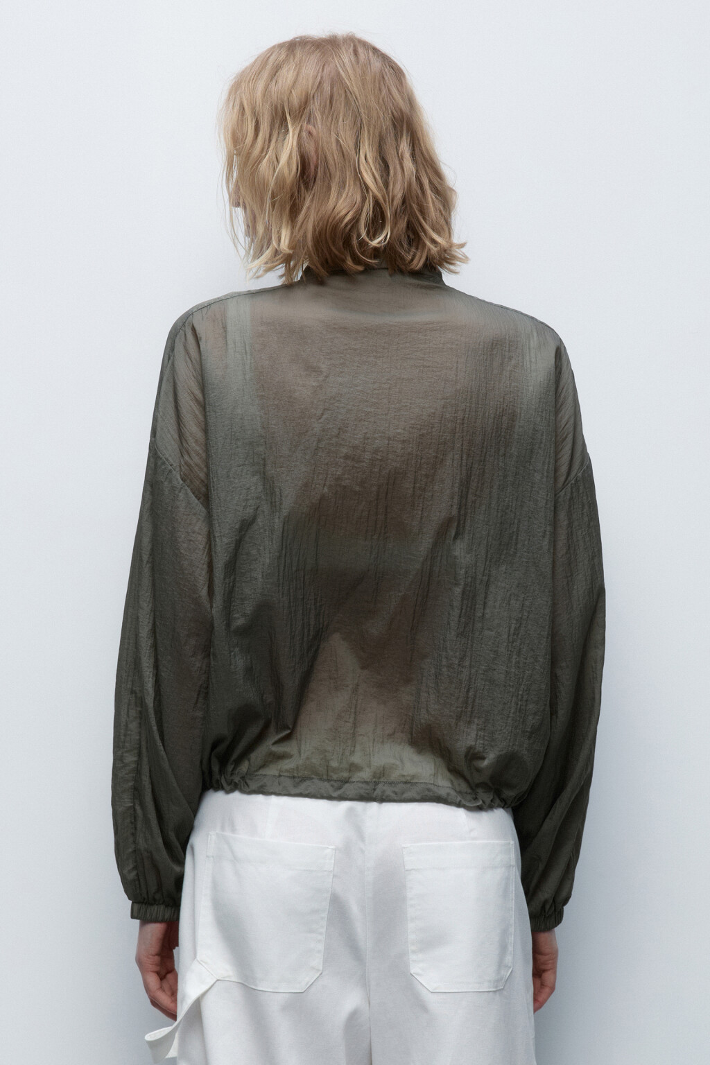 Куртка-ветровка из плащевой ткани - цвет мятный - 4