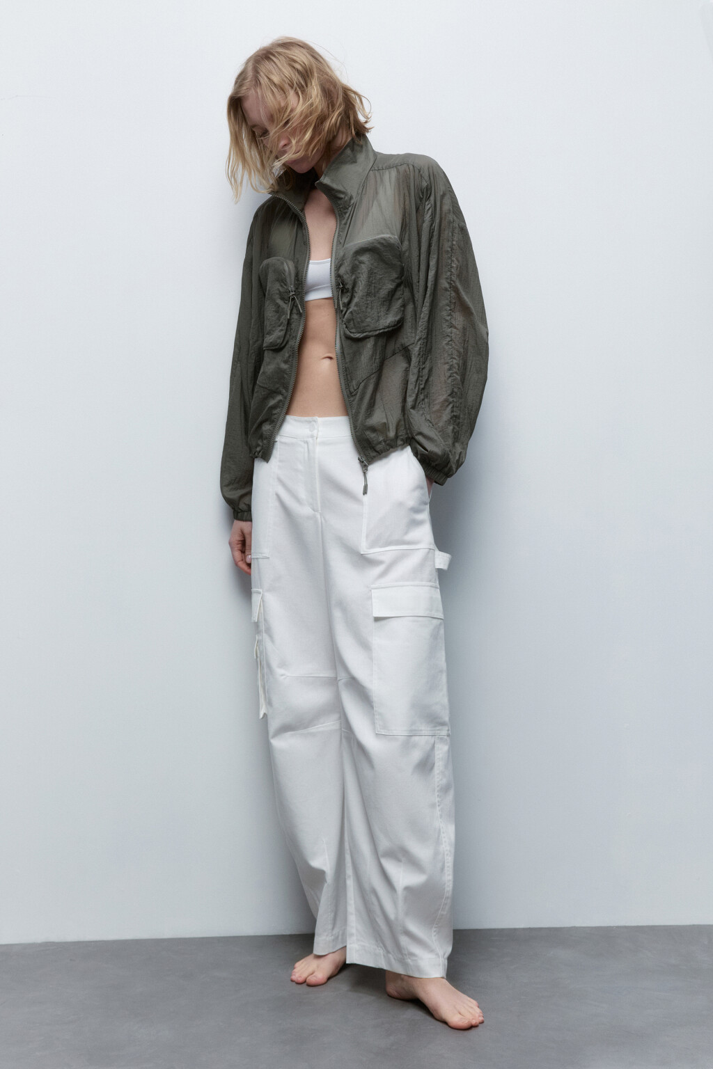 Куртка-ветровка из плащевой ткани - цвет мятный - 5