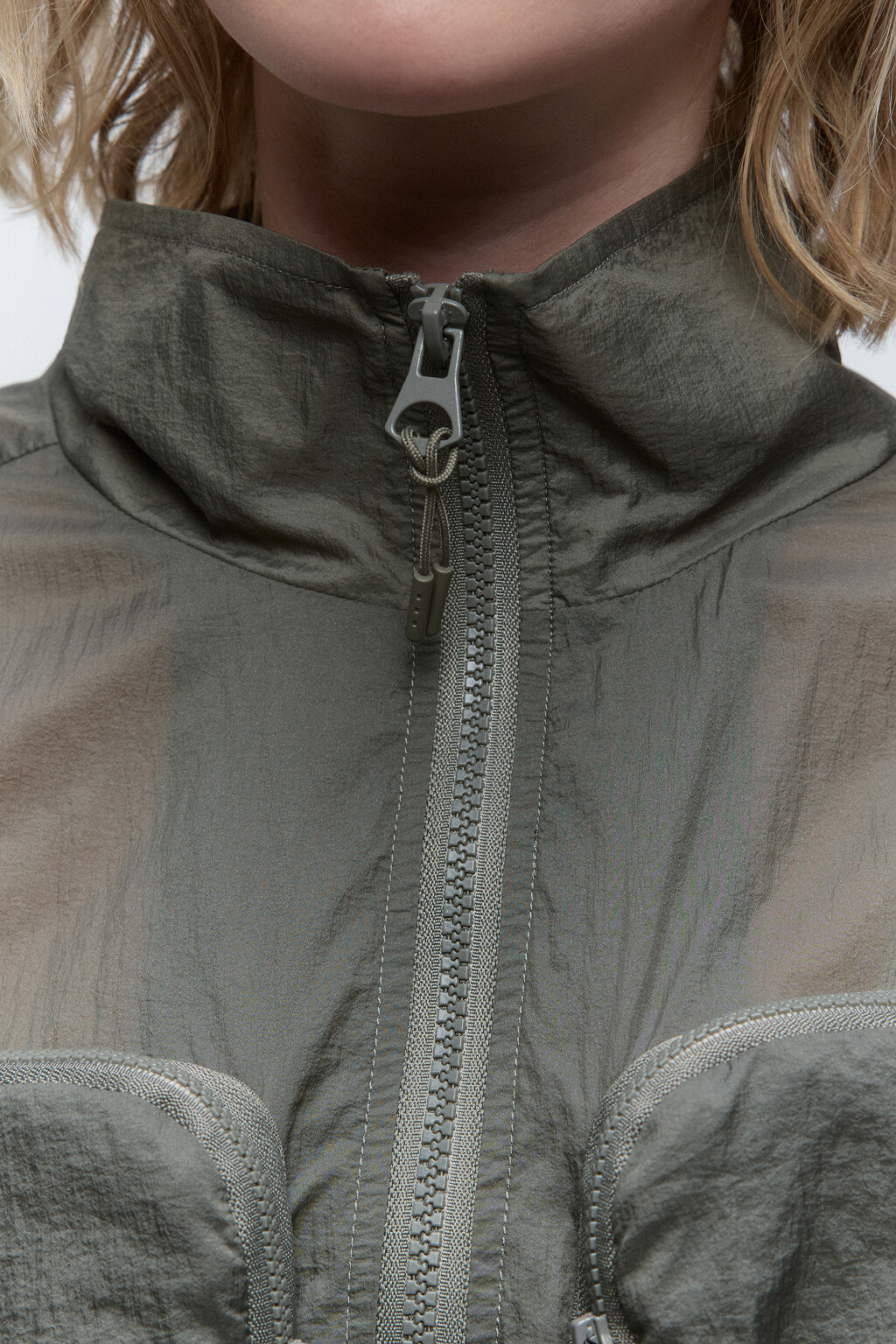 Куртка-ветровка из плащевой ткани - цвет мятный - 6