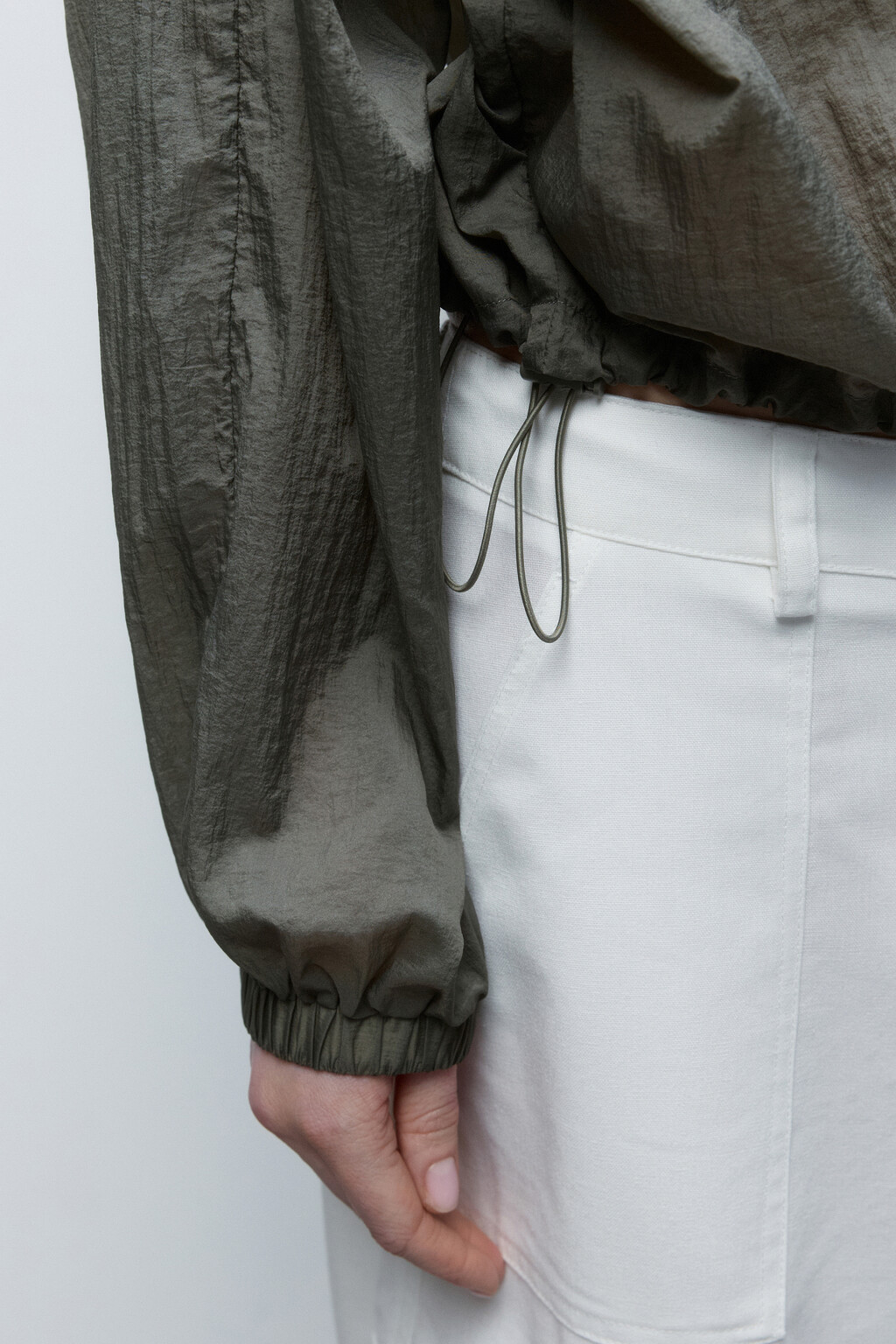 Куртка-ветровка из плащевой ткани - цвет мятный - 8