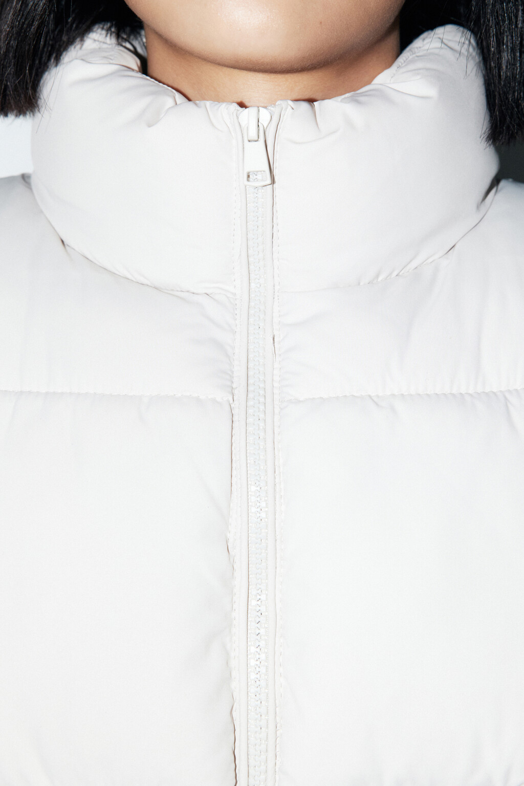 Жилет стеганый укороченный с воротником - цвет бежевый - 7