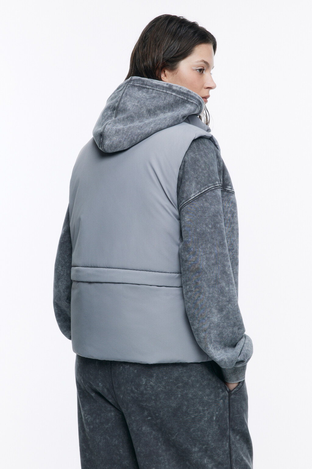 Жилет-трансформер стеганый с карманами - цвет серый - 5