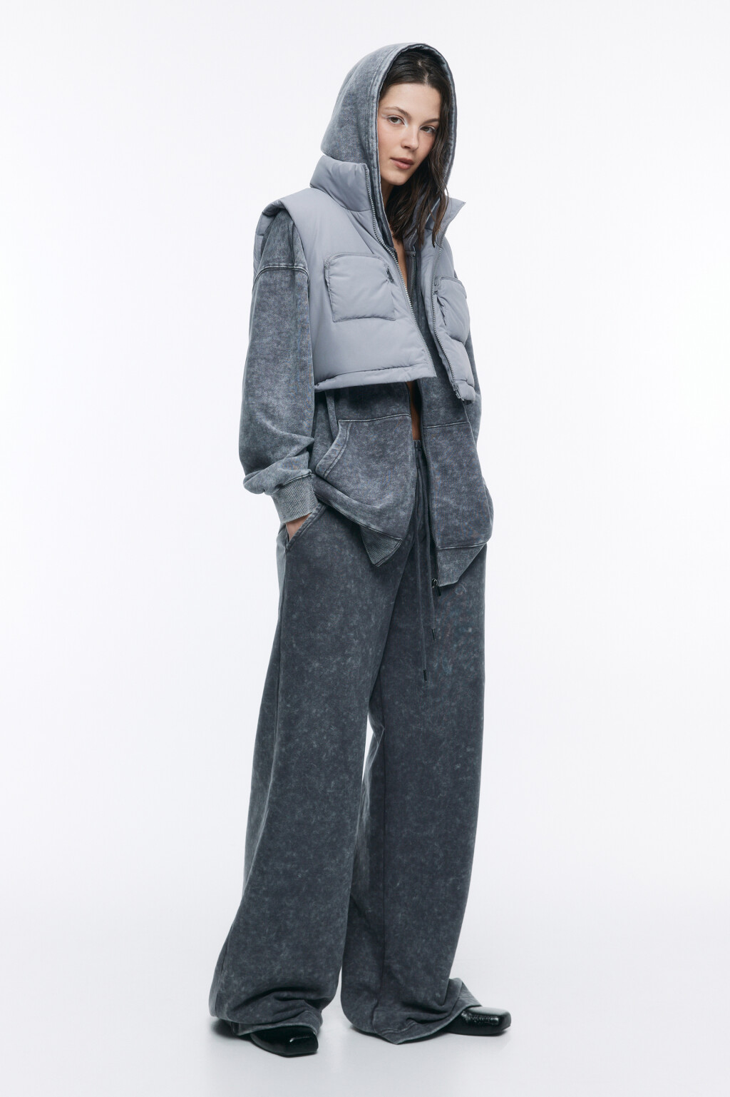 Жилет-трансформер стеганый с карманами - цвет серый - 7