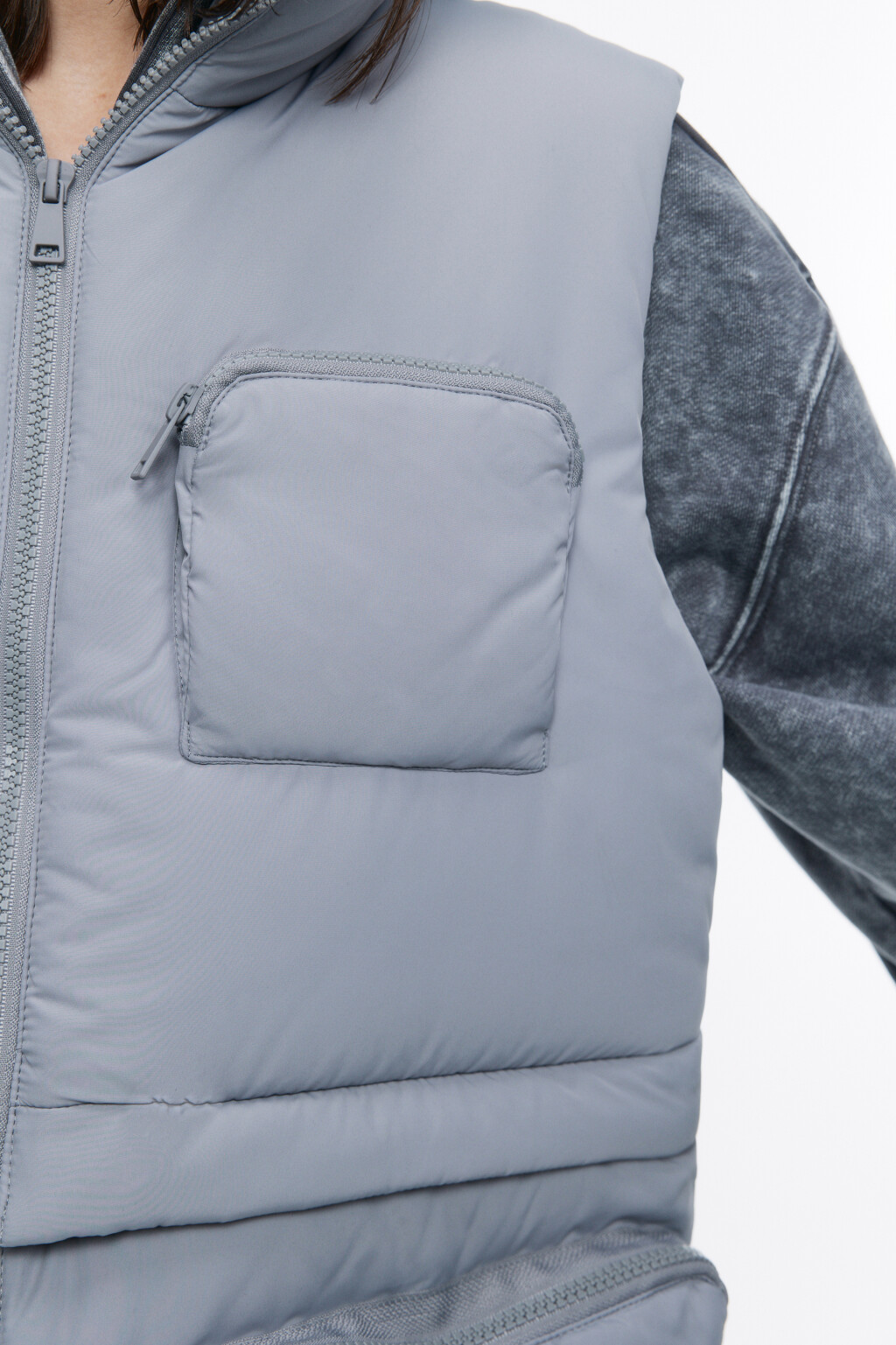 Жилет-трансформер стеганый с карманами - цвет серый - 9
