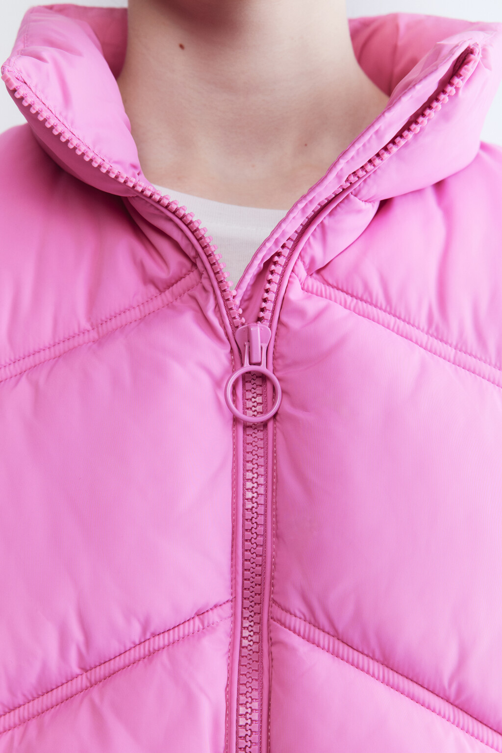Жилет стеганый утепленный с воротником - цвет розовый - 6