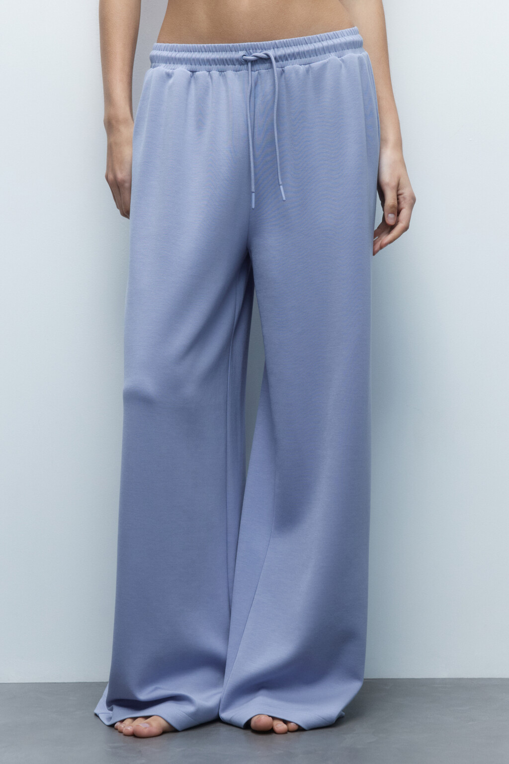 Брюки спортивные широкие из модала - цвет голубой - 2