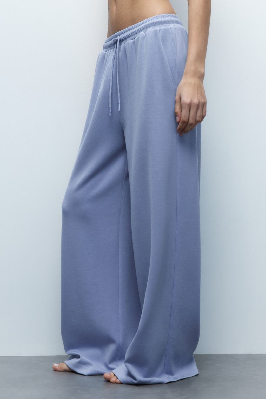 Брюки спортивные широкие из модала - цвет голубой - 3