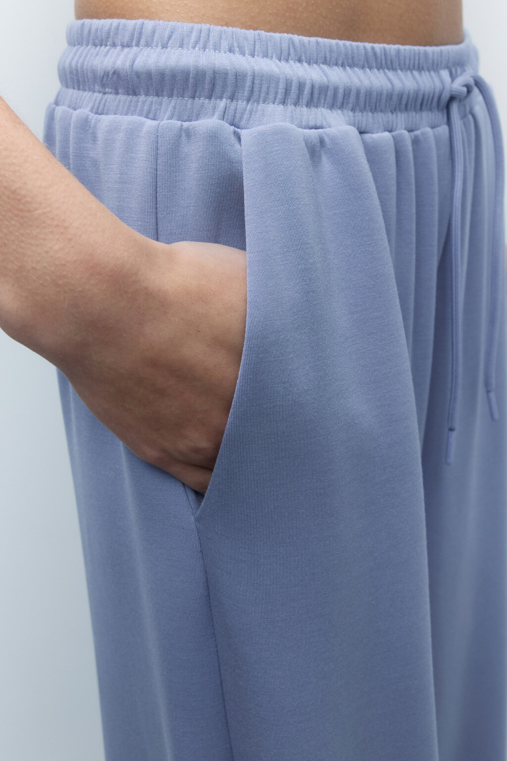 Брюки спортивные широкие из модала - цвет голубой - 6