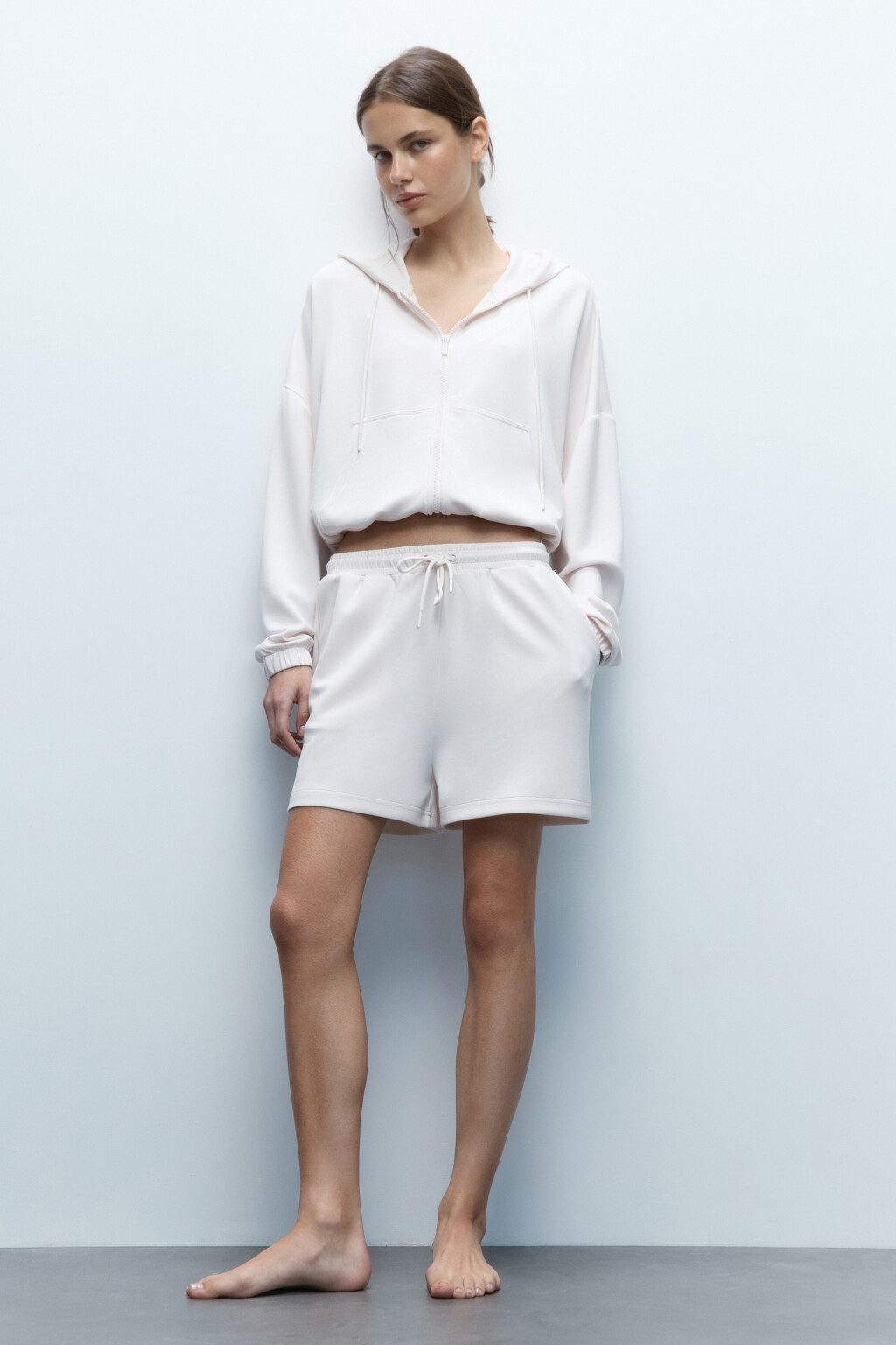 Толстовка oversize спортивная из модала - цвет ванильный - 5