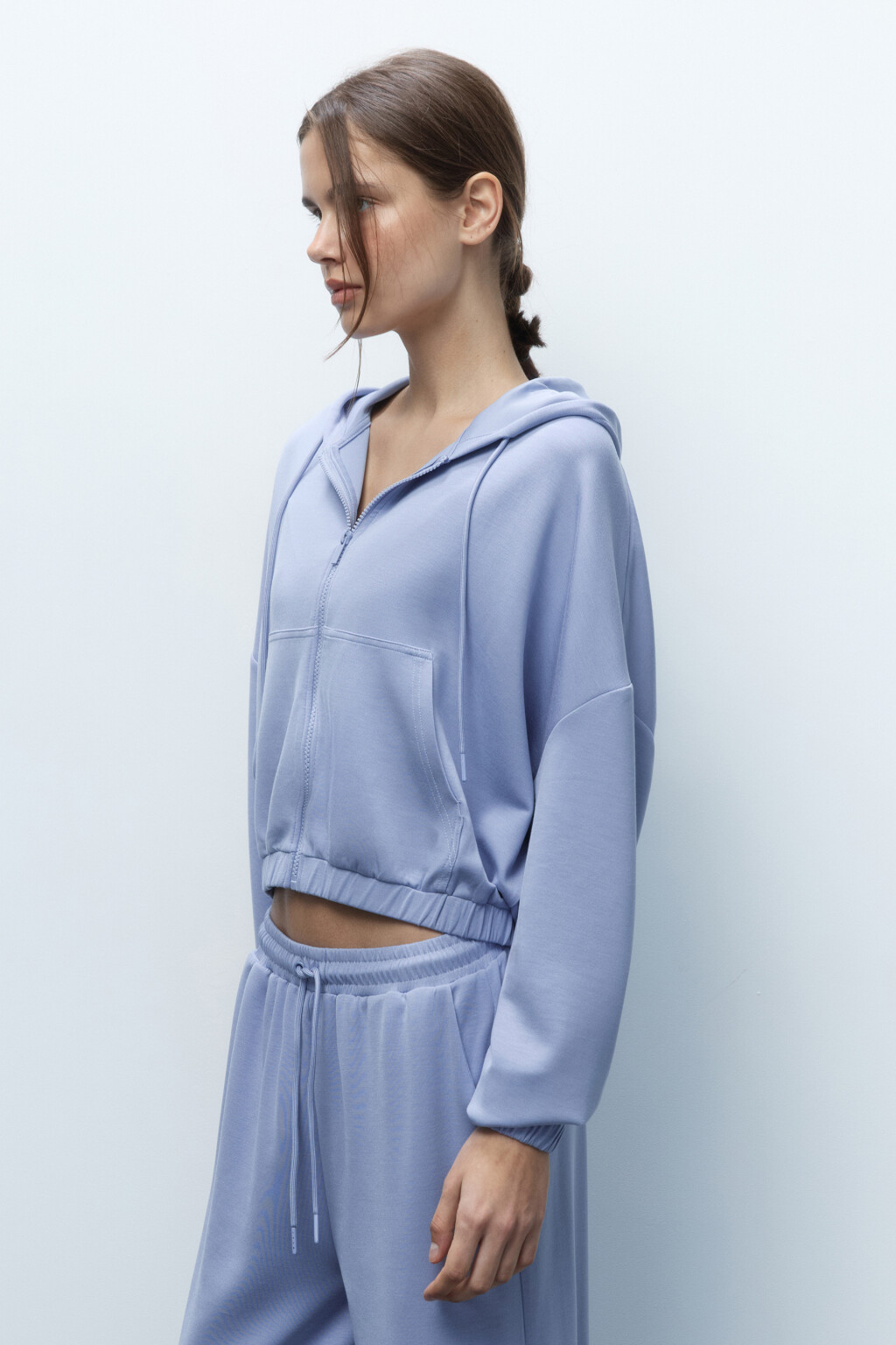 Толстовка oversize спортивная из модала - цвет голубой - 3