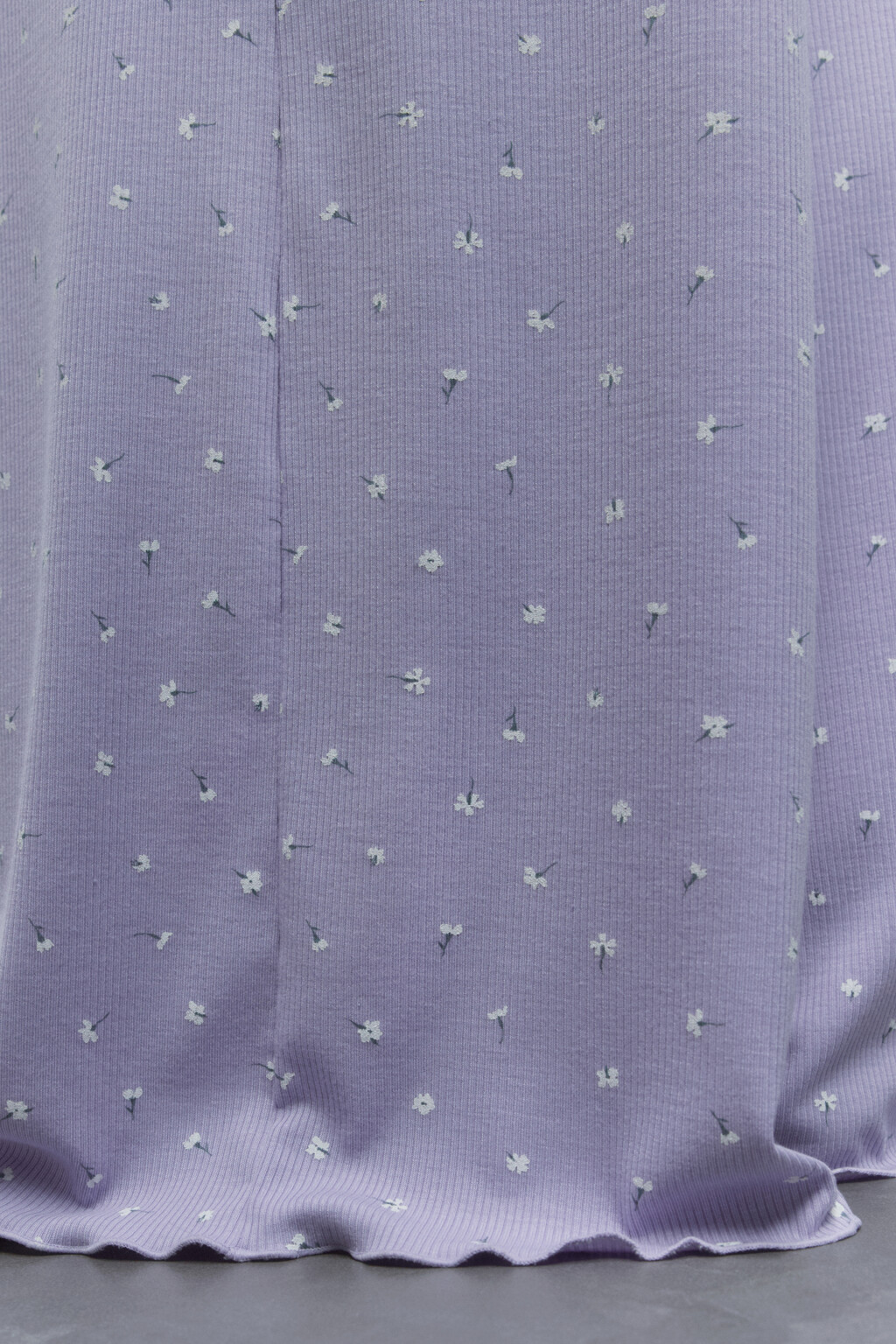 Брюки домашние в рубчик с принтом и оборками - цвет сиреневый - 6