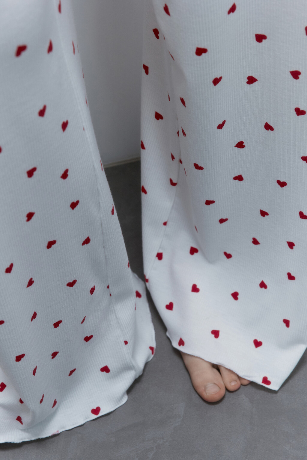 Брюки домашние в рубчик с принтом и оборками - цвет мультиколор - 7