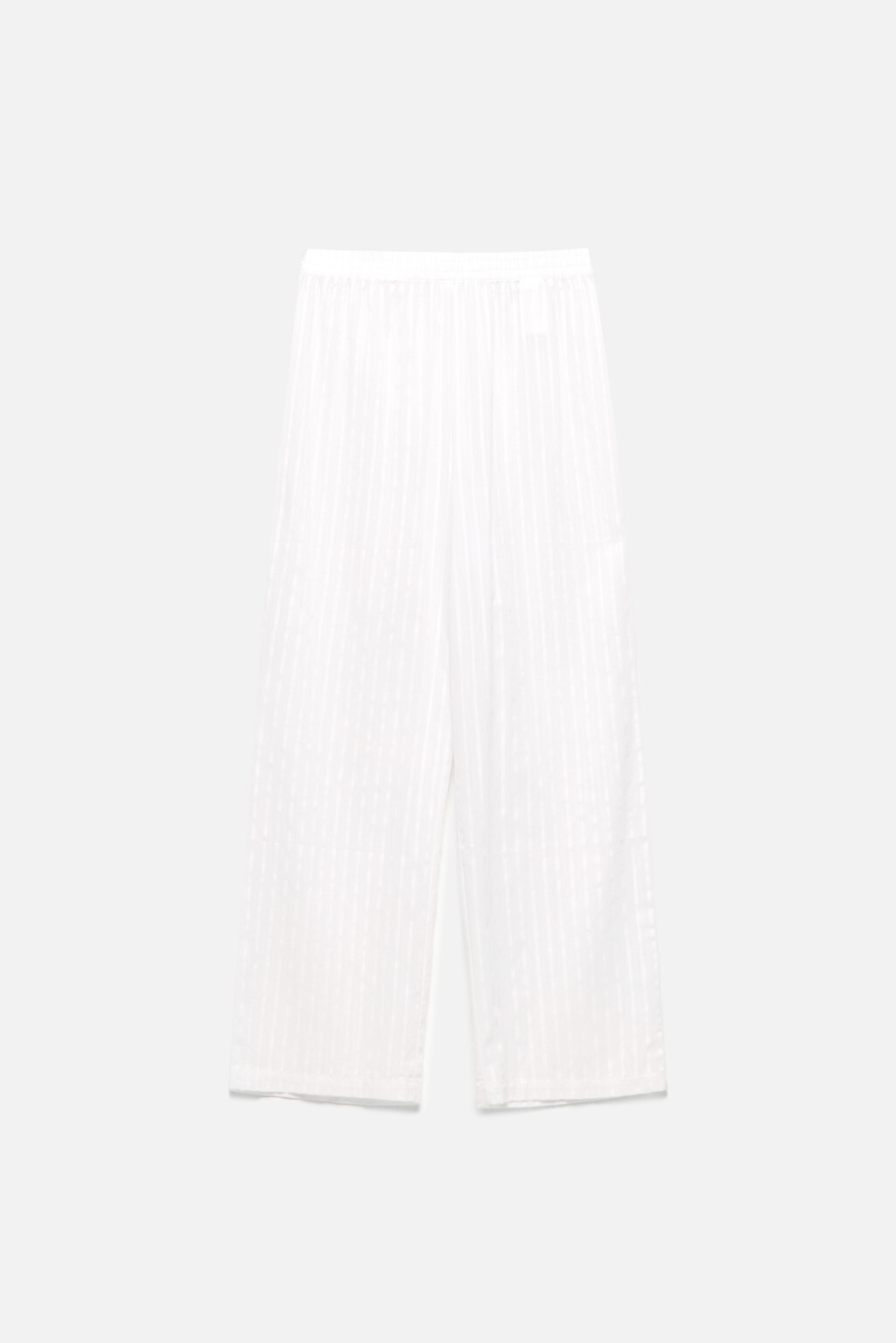 Брюки домашние хлопковые с поясом-резинкой - цвет белый - 8