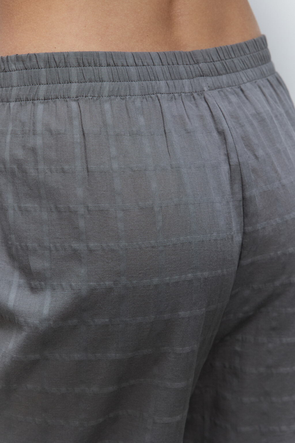 Брюки домашние хлопковые с поясом-резинкой - цвет серый - 7