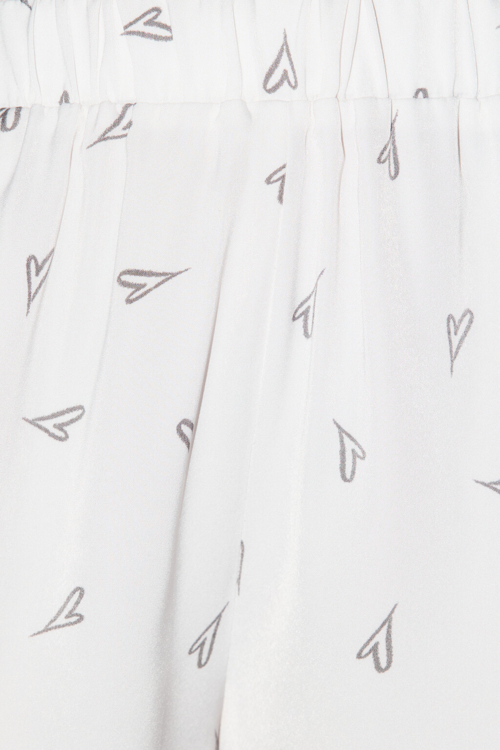 Шорты домашние атласные с принтом - цвет бежевый - 6