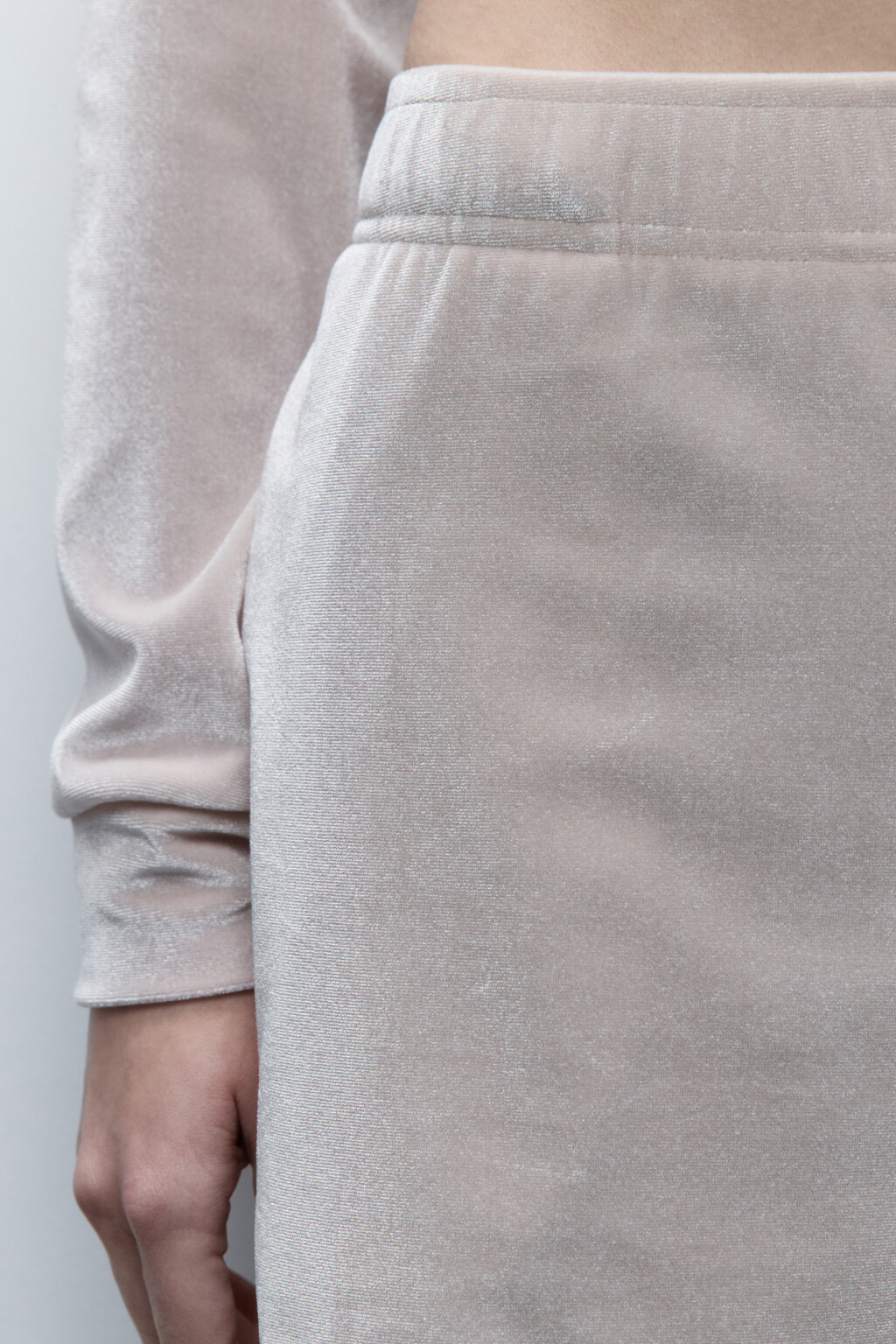 Шорты домашние велюровые с поясом-резинкой - цвет бежевый - 6