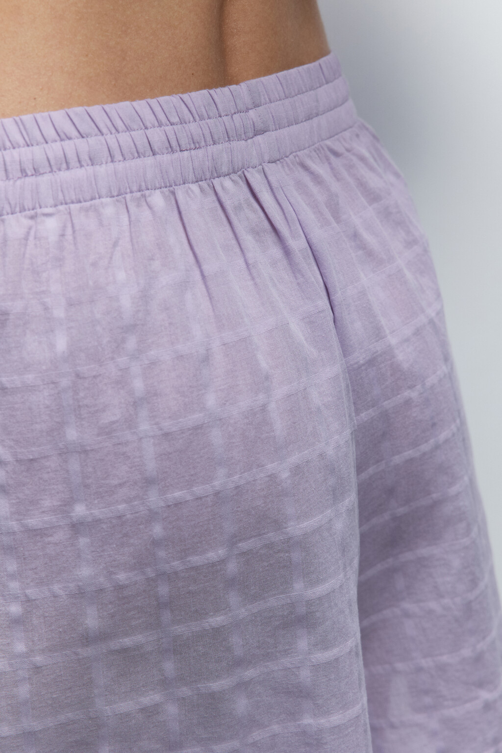 Шорты домашние хлопковые с поясом-резинкой - цвет сиреневый - 7
