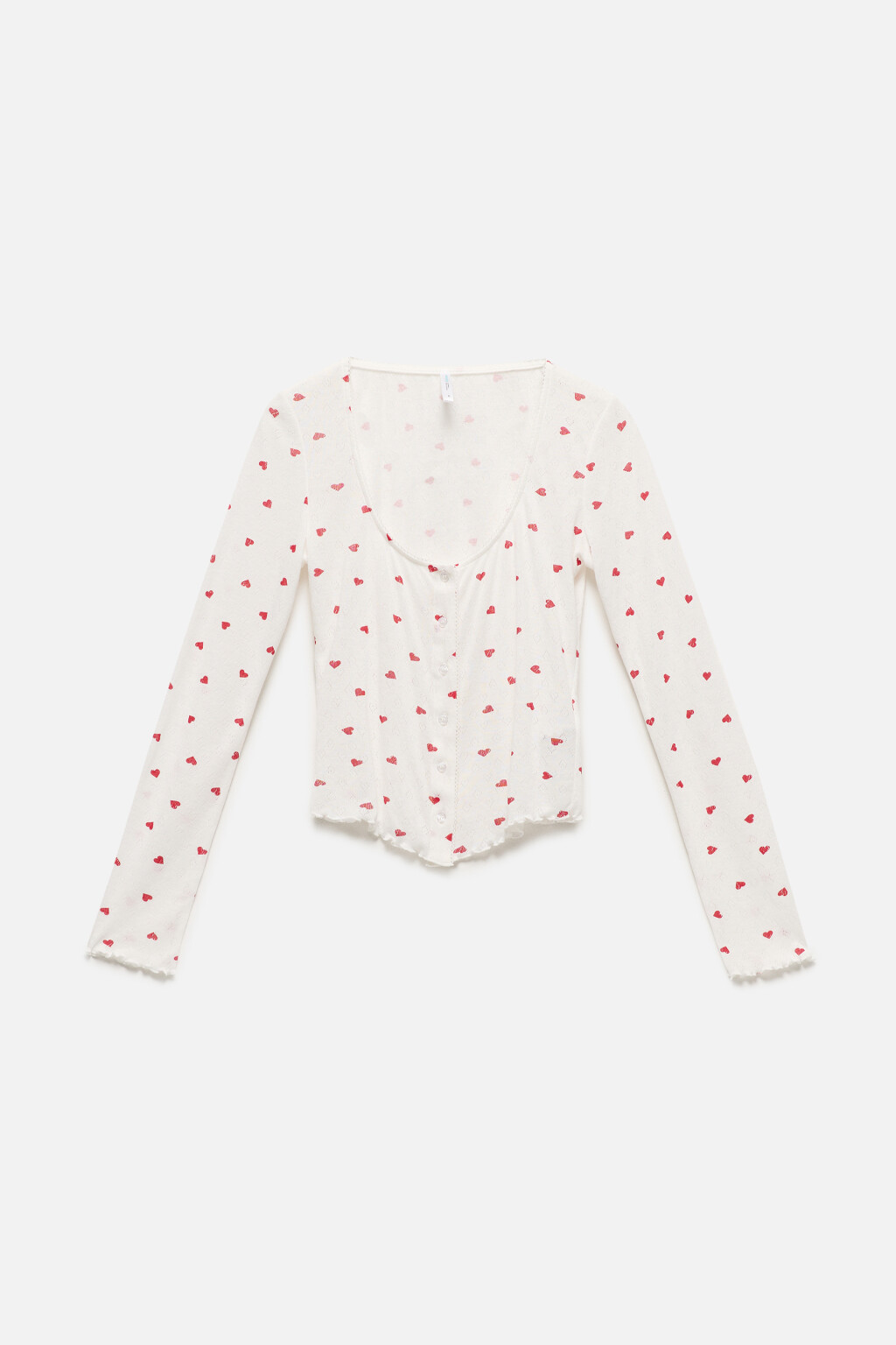 Блузка-лонгслив домашняя ажурная с кружевом - цвет мультиколор - 8