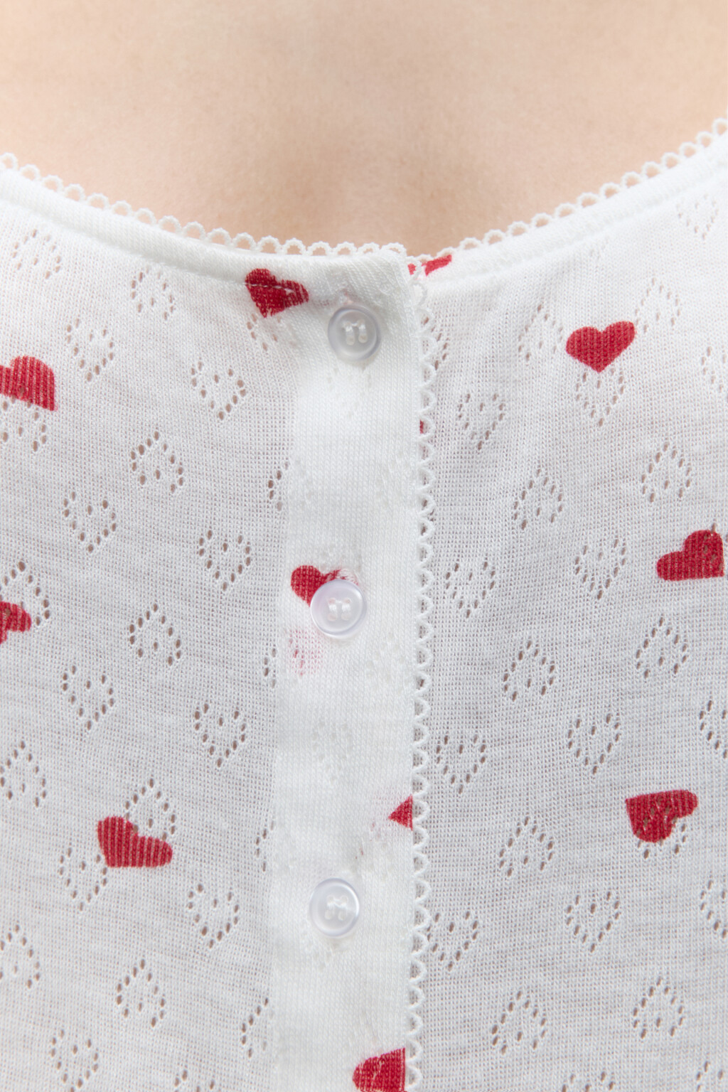 Блузка-лонгслив домашняя ажурная с кружевом - цвет мультиколор - 6