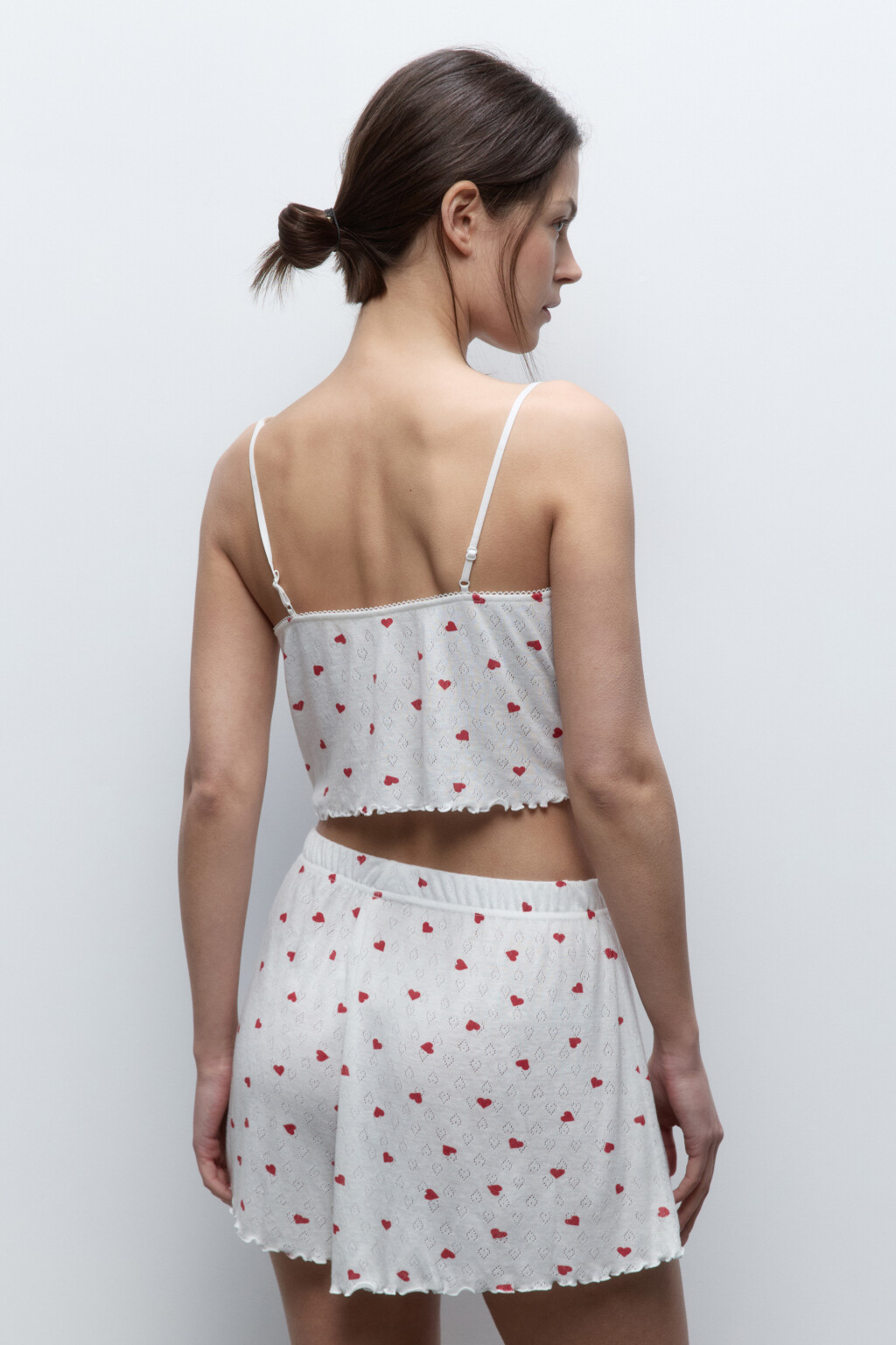 Майка-топ домашняя в рубчик на бретельках - цвет мультиколор - 5