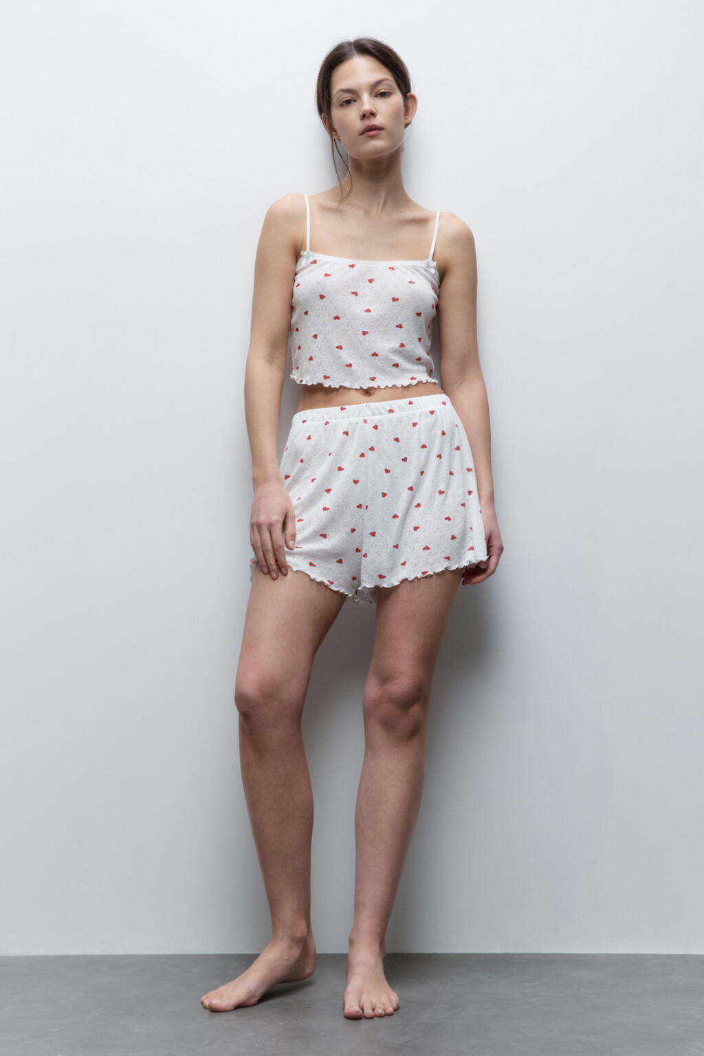 Майка-топ домашняя в рубчик на бретельках - цвет мультиколор - 6