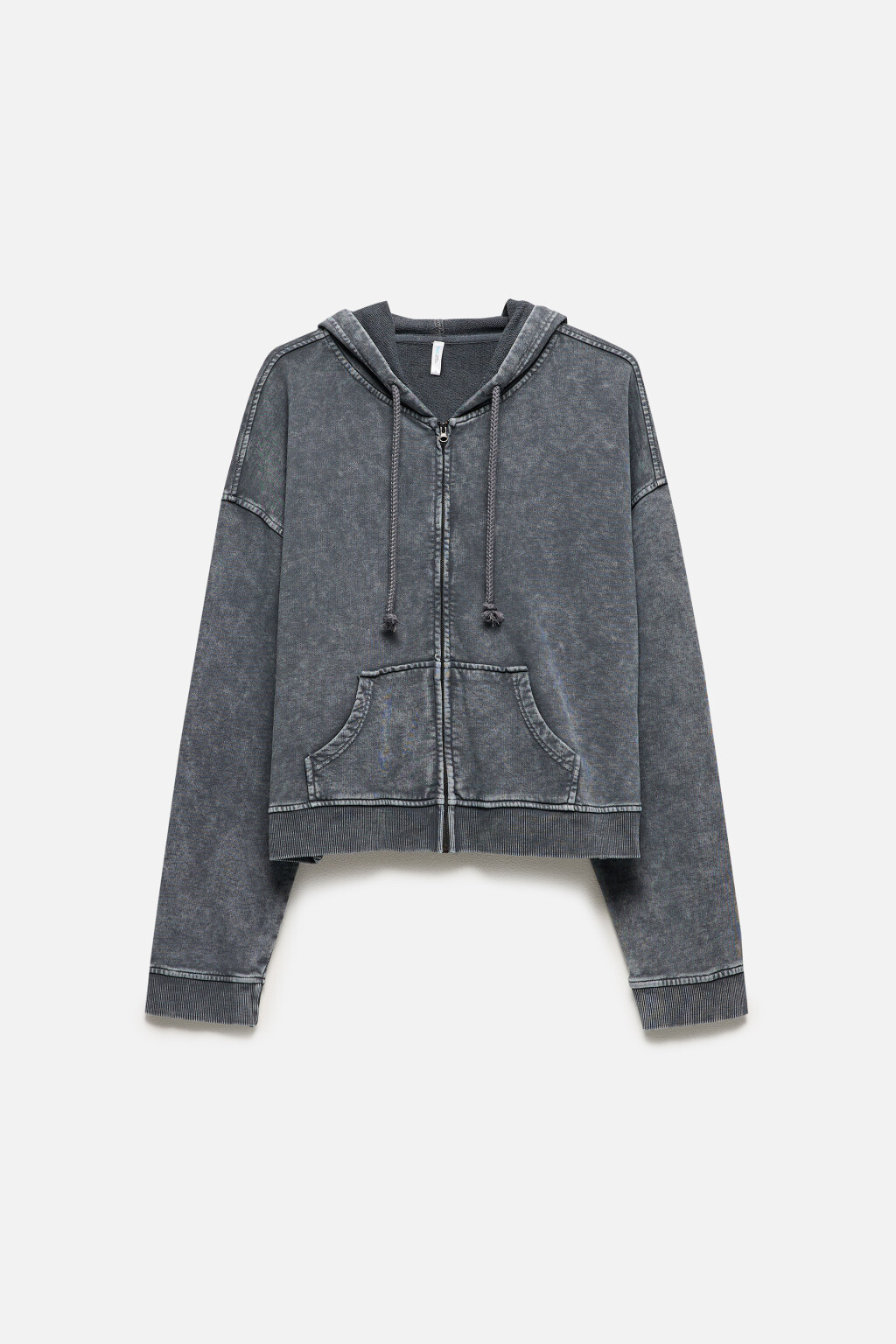 Толстовка домашняя на молнии с капюшоном - цвет серый - 10