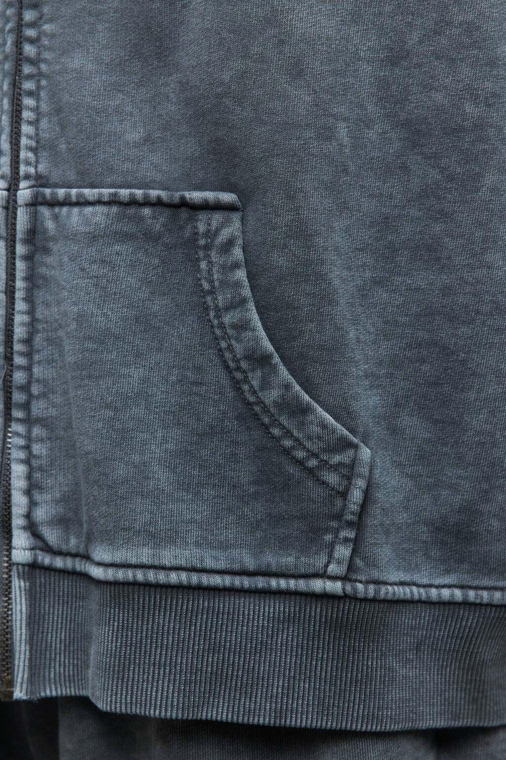 Толстовка домашняя на молнии с капюшоном - цвет серый - 8