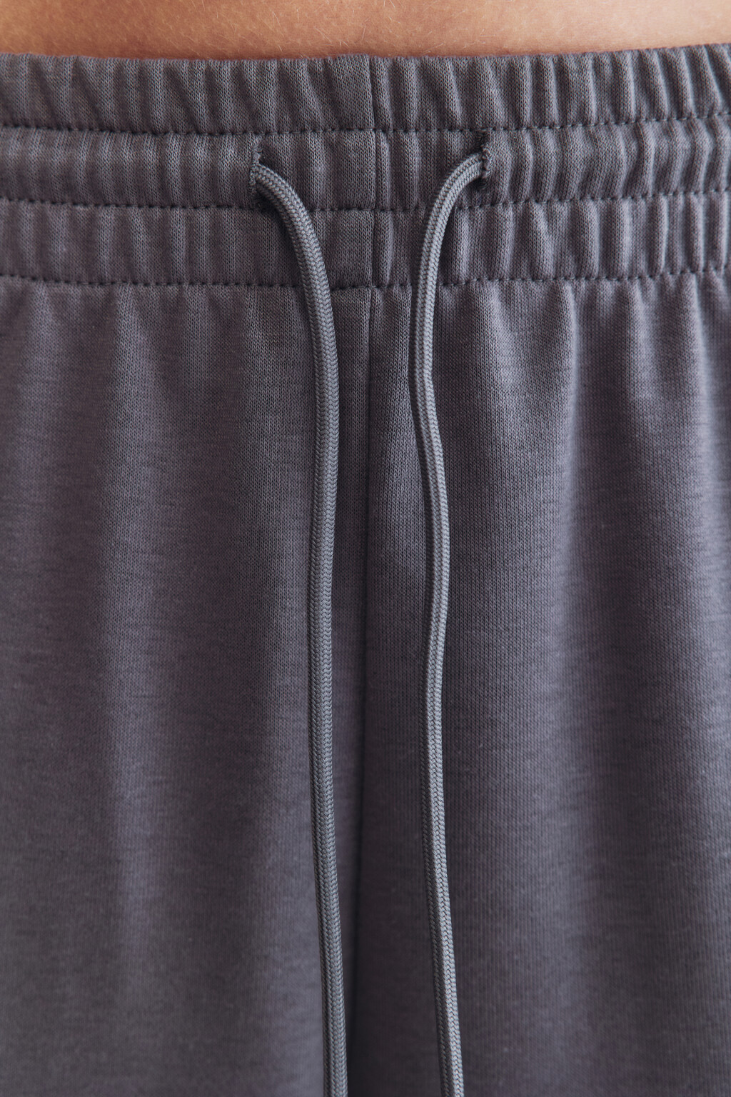 Брюки-джоггеры из футера с высокой посадкой - цвет бежевый - 6