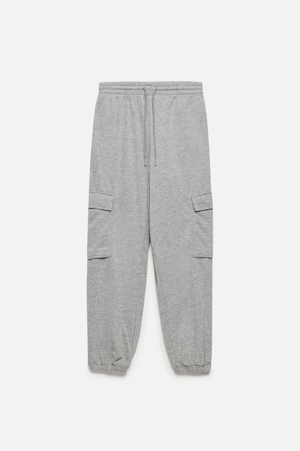 Брюки-джоггеры из футера с высокой посадкой - цвет серый - 8