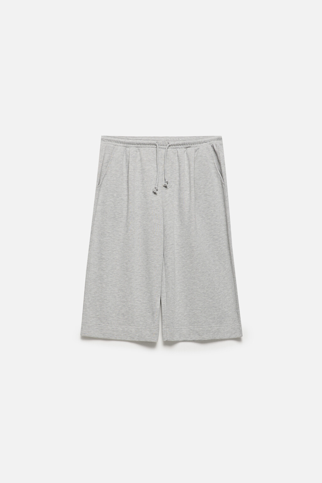 Шорты-бриджи трикотажные с поясом на завязках - цвет серый - 8