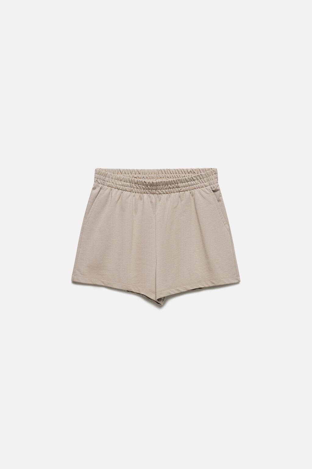 Шорты трикотажные с поясом-резинкой - цвет бежевый - 8