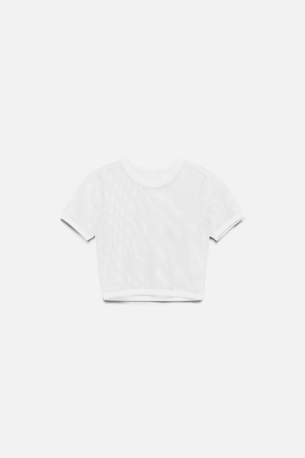 Футболка укороченная из сетки - цвет белый - 8