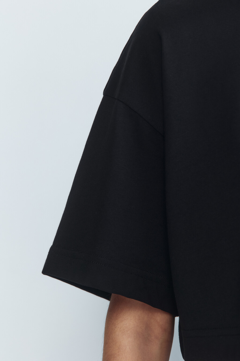 Футболка-топ oversize с надписью - цвет черный - 7