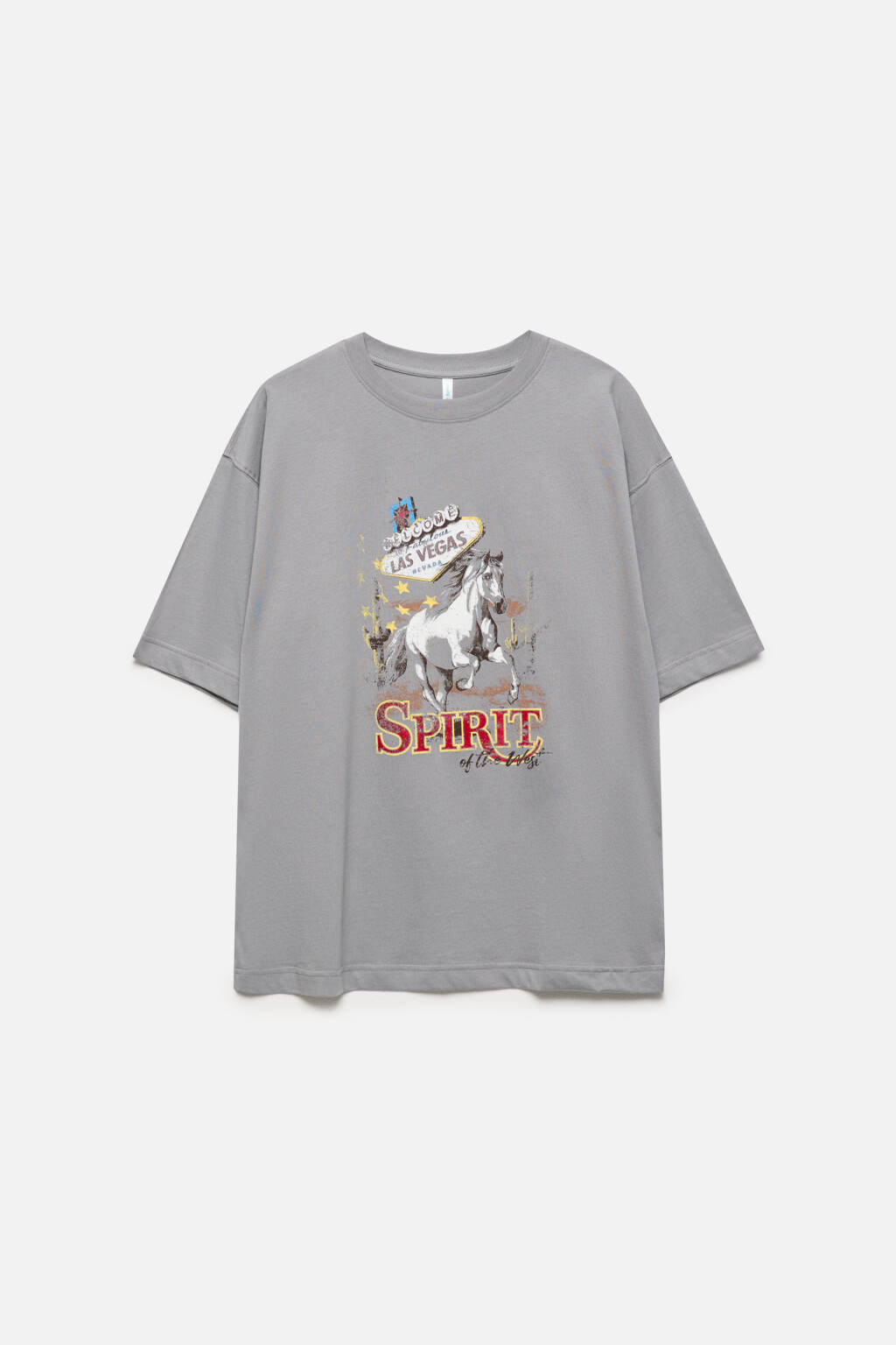 Футболка oversize с принтом в стиле Wild West - цвет бежевый - 9