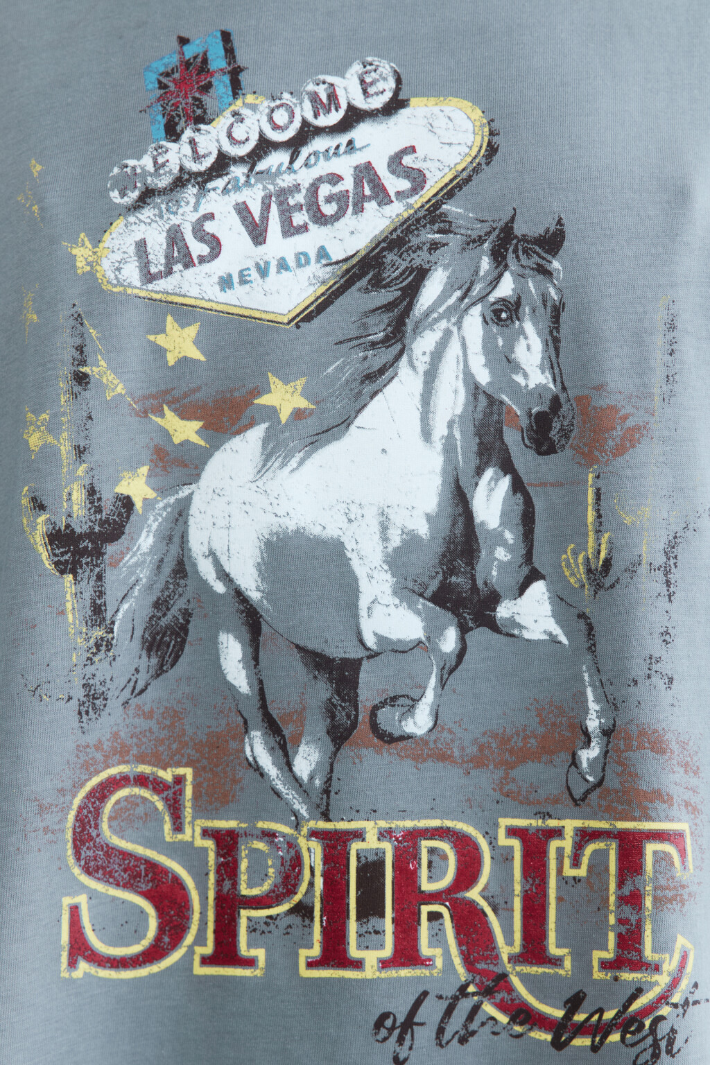 Футболка oversize с принтом в стиле Wild West - цвет бежевый - 8