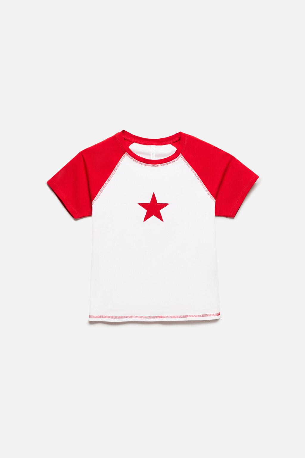 Футболка-топ с вышивкой на груди - цвет красный - 8