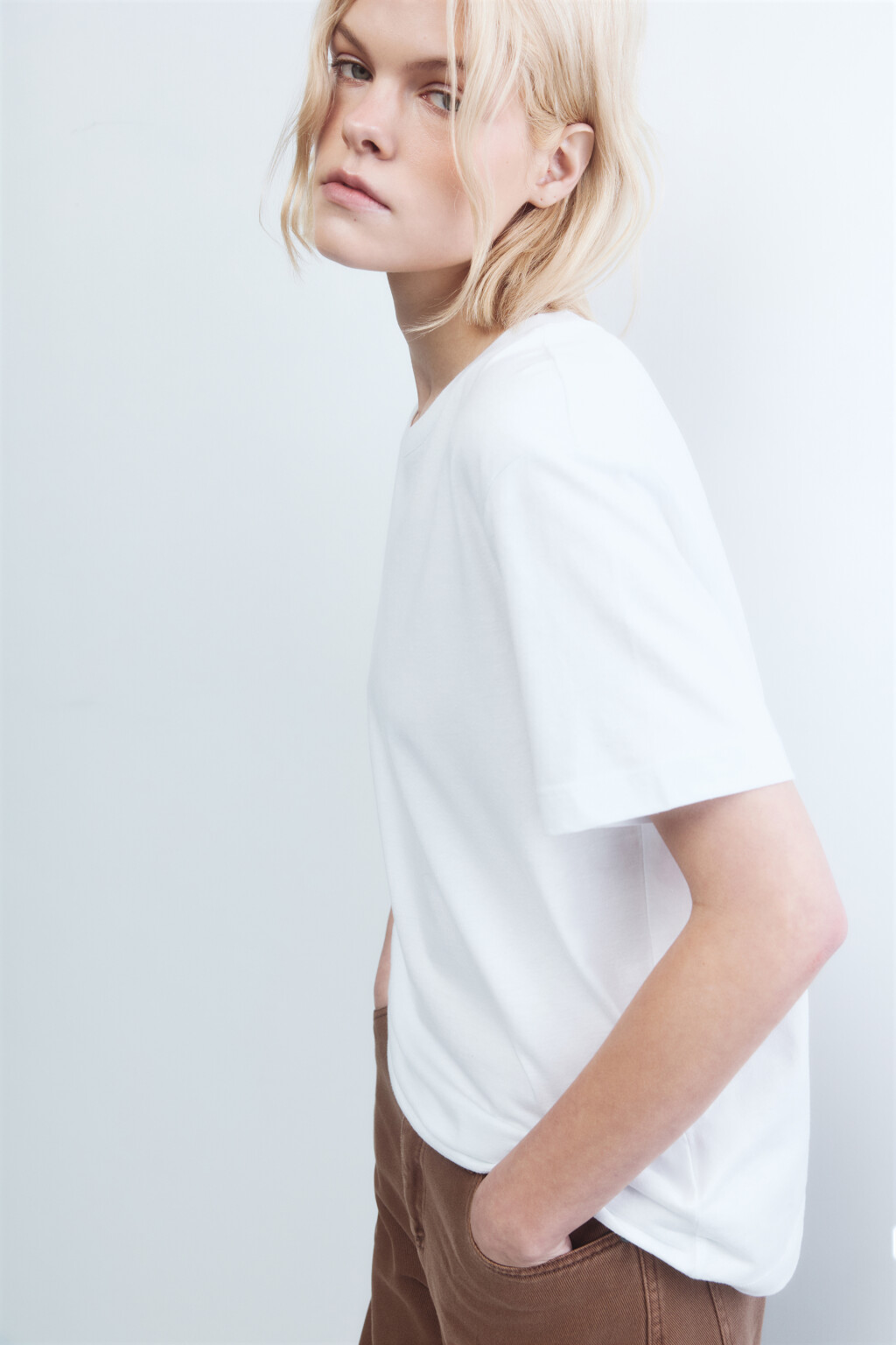 Футболка oversize хлопковая базовая - цвет белый - 1