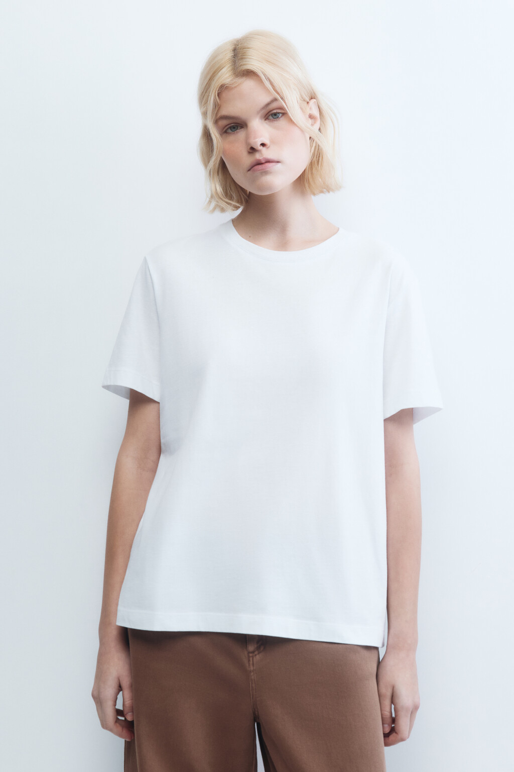 Футболка oversize хлопковая базовая - цвет белый - 2