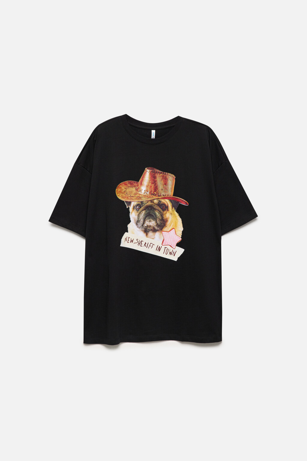 Футболка oversize хлопковая с принтом - цвет черный - 8