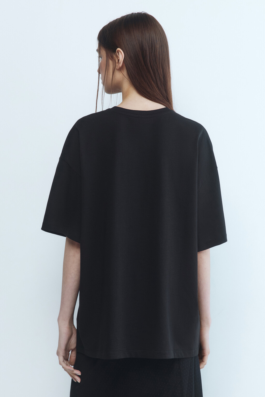 Футболка oversize хлопковая с принтом - цвет черный - 4