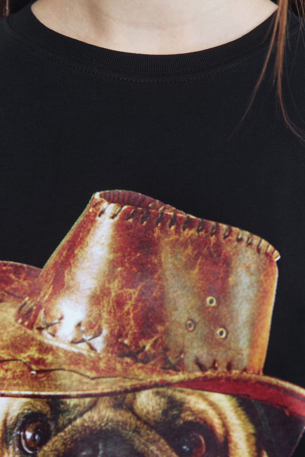 Футболка oversize хлопковая с принтом - цвет черный - 6