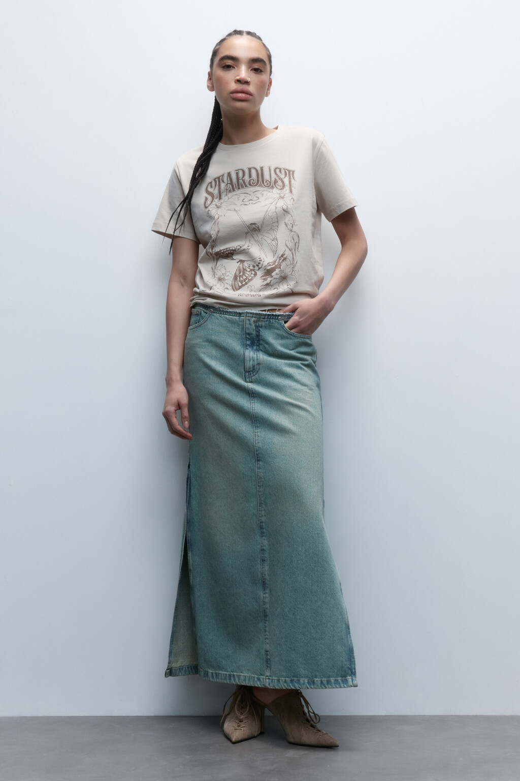 Футболка хлопковая с принтом - цвет бежевый - 5