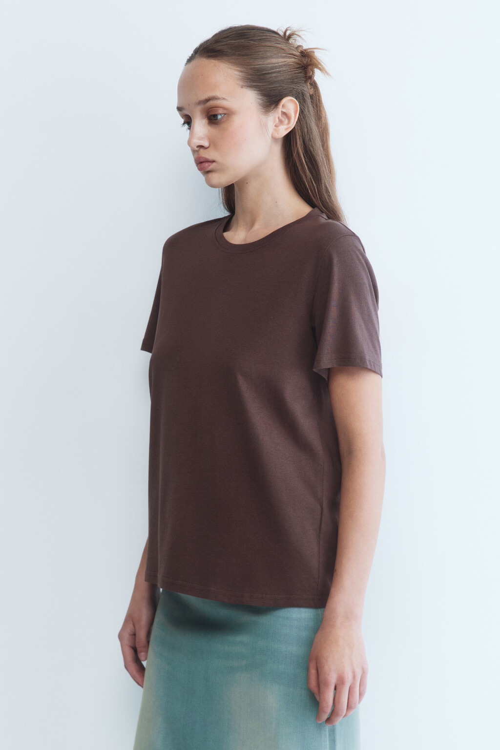 Футболка хлопковая базовая - цвет бежевый - 3