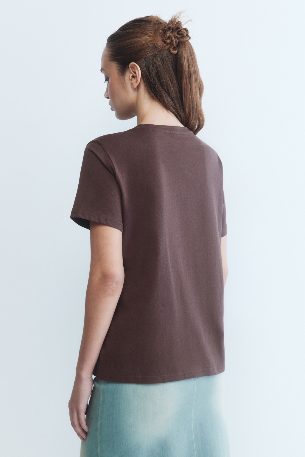 Футболка хлопковая базовая - цвет бежевый - 4