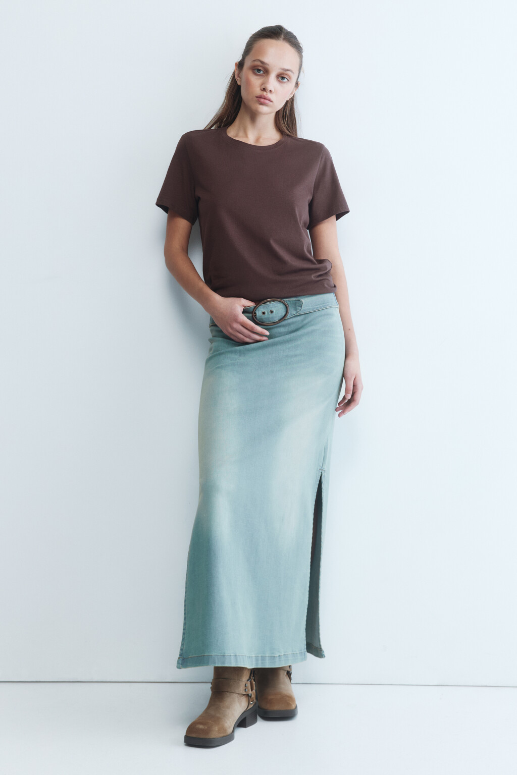 Футболка хлопковая базовая - цвет бежевый - 5