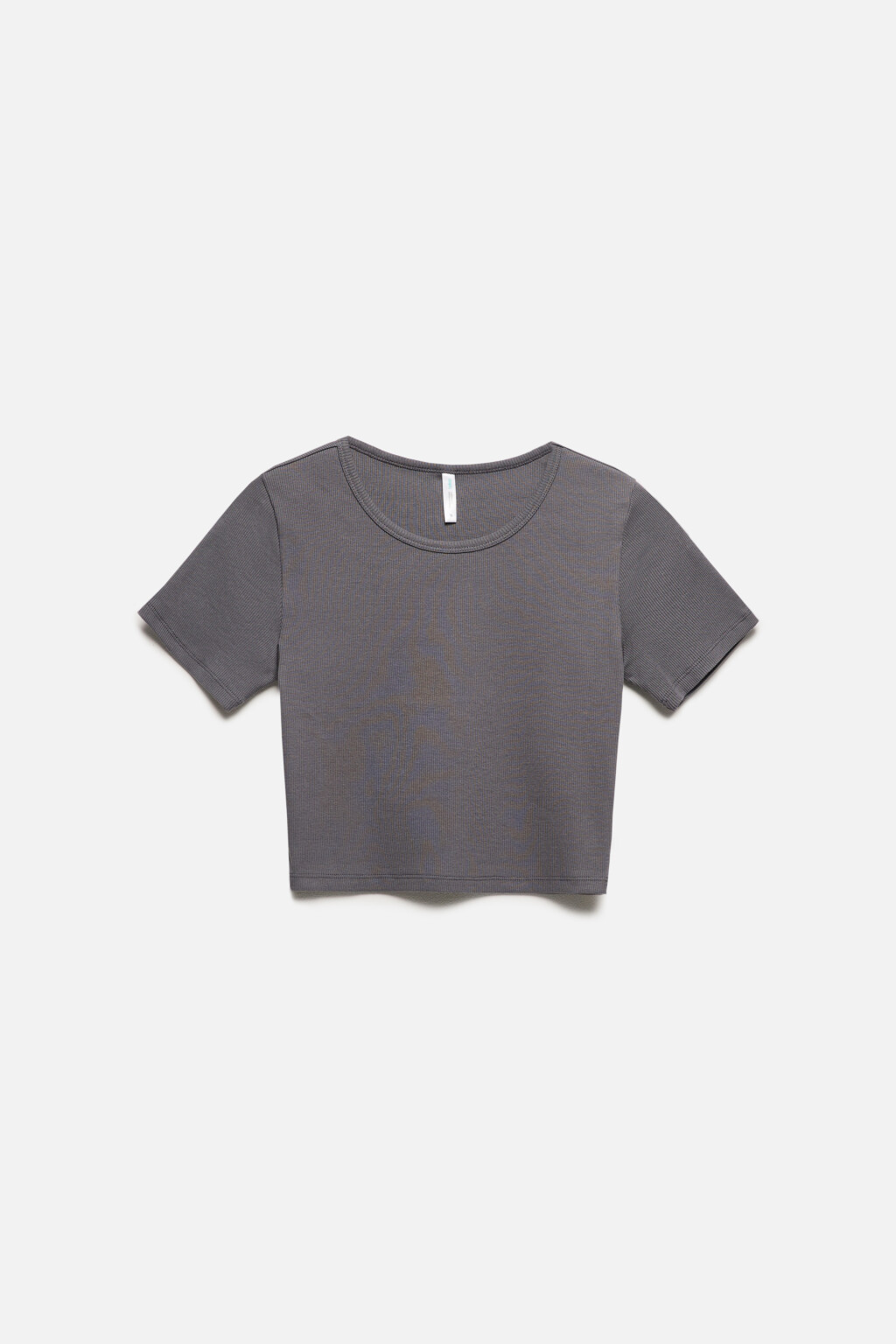 Футболка-топ облегающая в рубчик - цвет серый - 8