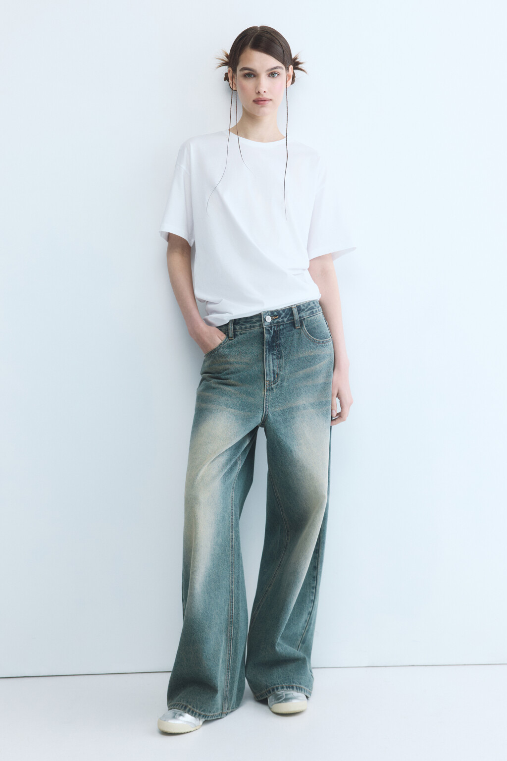 Футболка свободная базовая - цвет белый - 5