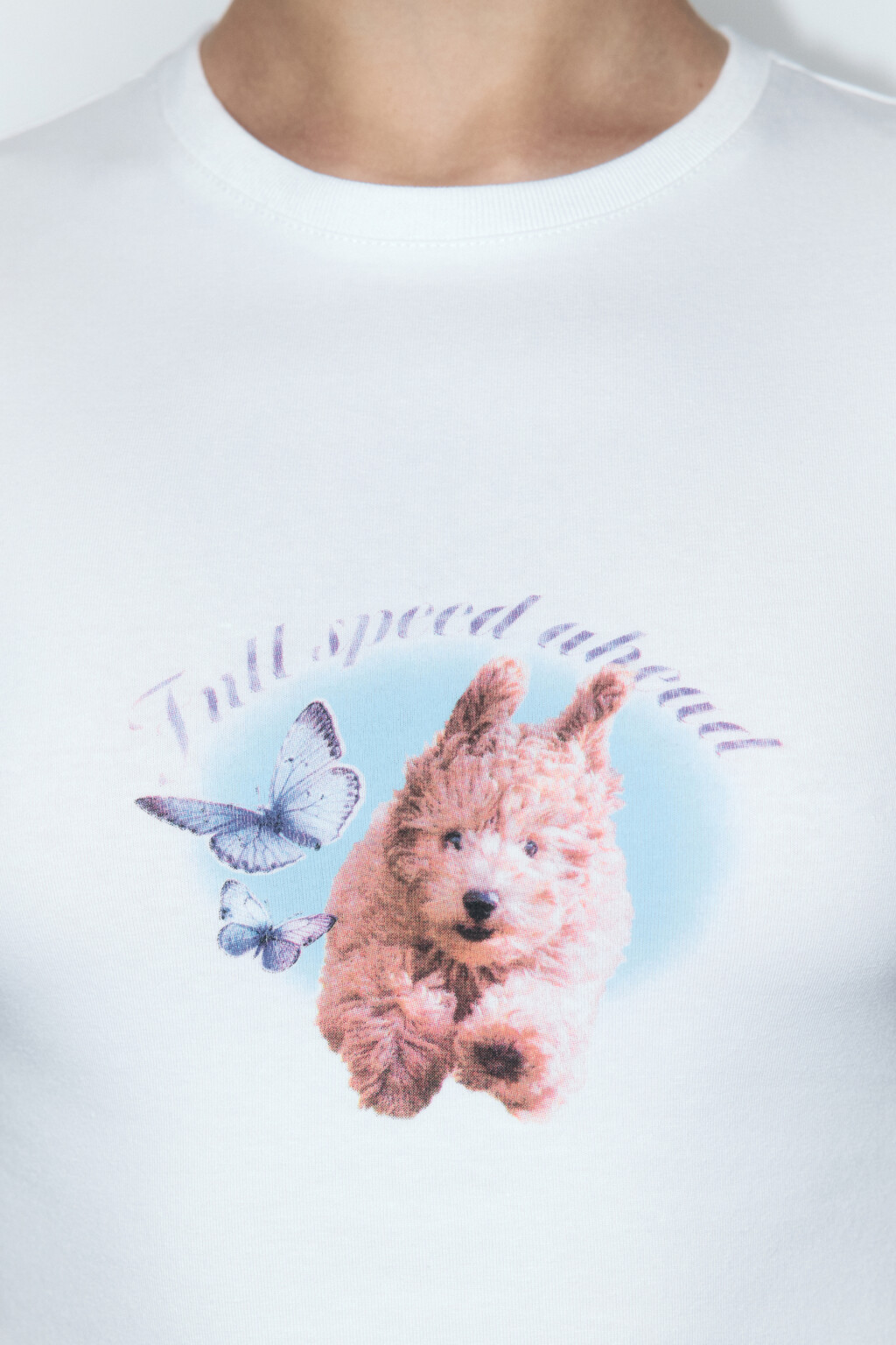 Футболка-топ облегающая с принтом - цвет голубой - 6