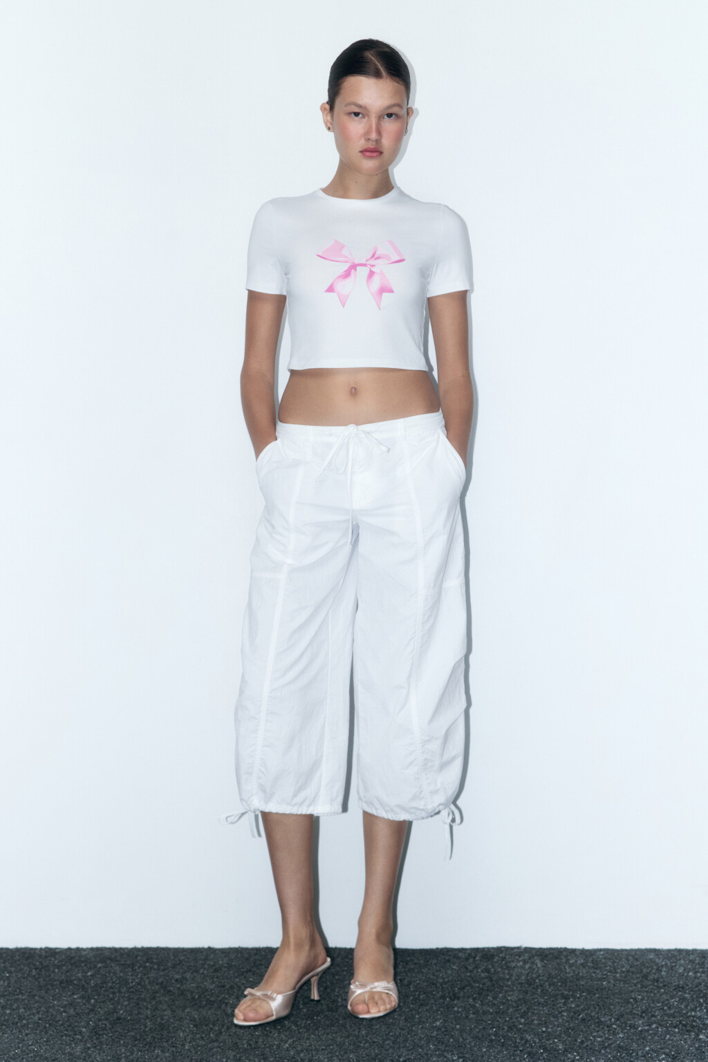 Футболка-топ облегающая с принтом - цвет белый - 6